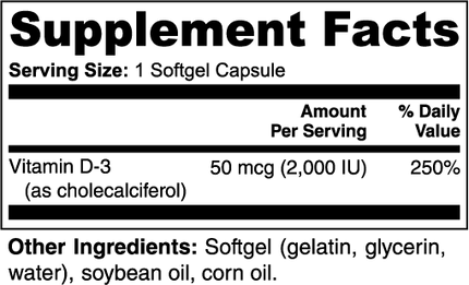 Vitamin D3 2,000 IU