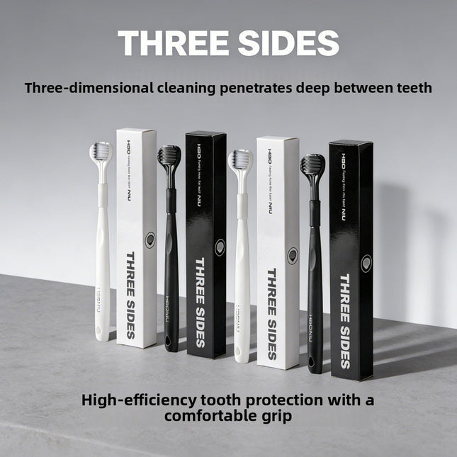 Triple-Sided Soft Bristle Toothbrush