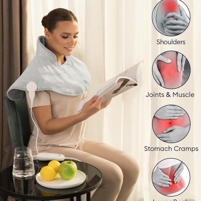 Neck & Shoulders Heating Wrap Lava, Mist Gray