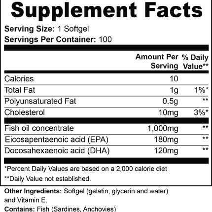 Omega-3 EPA 180mg + DHA 120mg