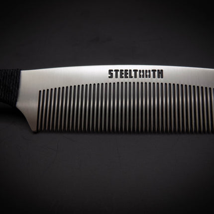 Hemp Cordage Handle Steeltooth Comb - Earth Tones