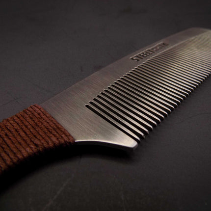 Hemp Cordage Handle Steeltooth Comb - Earth Tones