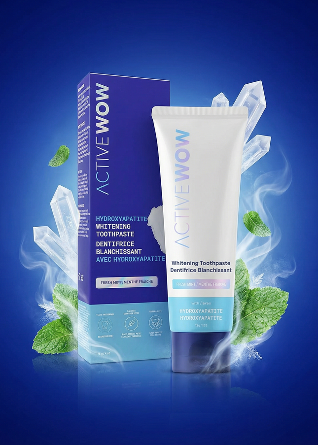 Active Wow 24k White Hydroxyapatite Whitening Toothpaste - Fresh Mint