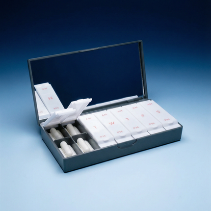 Charcoal Gray AM/PM Pill Box