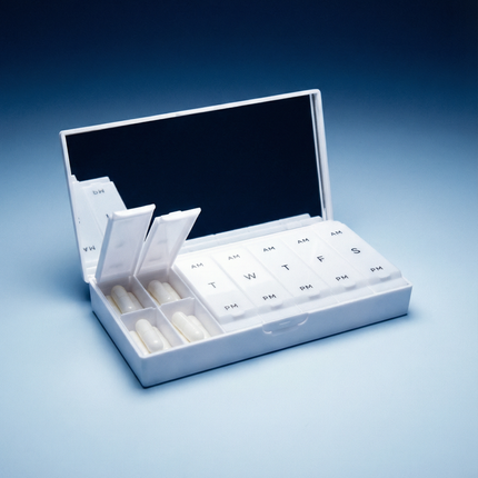 Crisp White AM/PM Pill Box