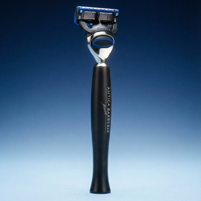 Panther Black Brushed Aluminum Razor Handle for Fusion Cartridge