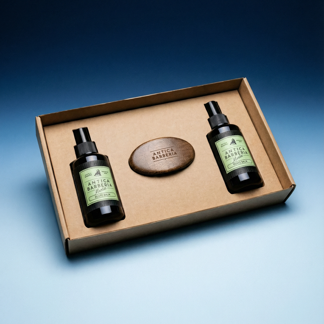 Balsamic Beard Care Gift Set: Beard Brush + 100ml Beard Balm & Wash