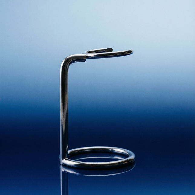 Moon Tall Vertical Shaving Brush Stand in Chrome