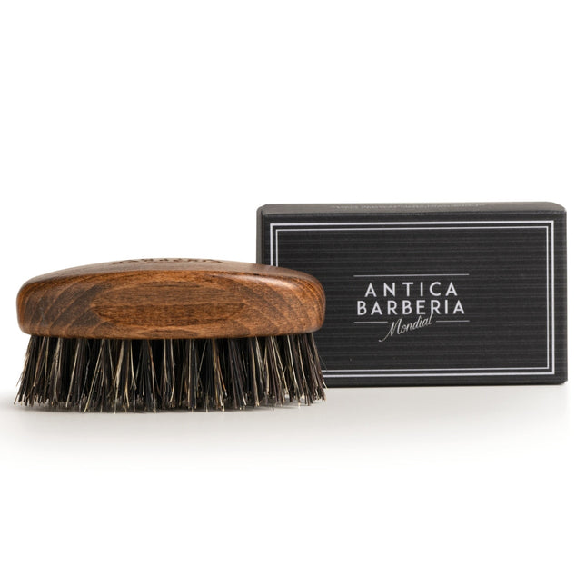 Beard Brush with Oval Wood Handle