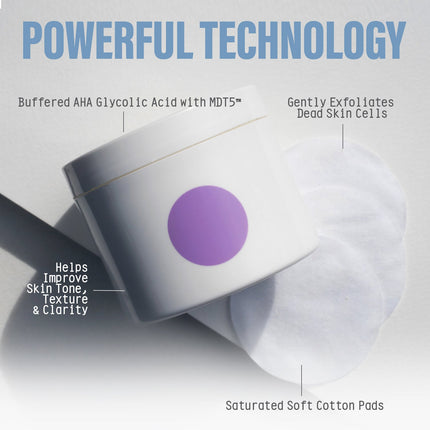 TRANSPORT Exfoliating Glycolic Acid Pads 50ct